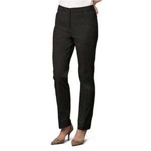 NWT Womens Size 10 10x32 Jones New York Black Signature Twill Straight-Leg Pants